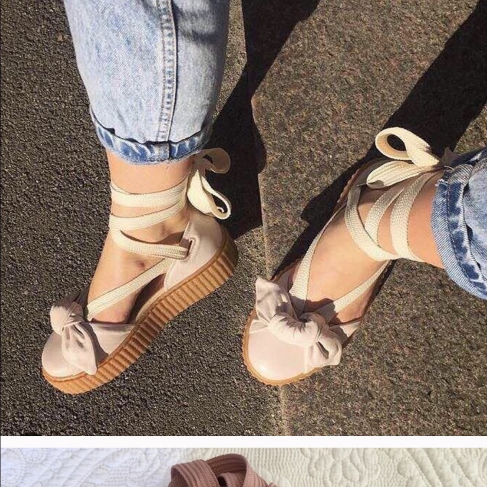 Puma X Fenty leather tie up sandals